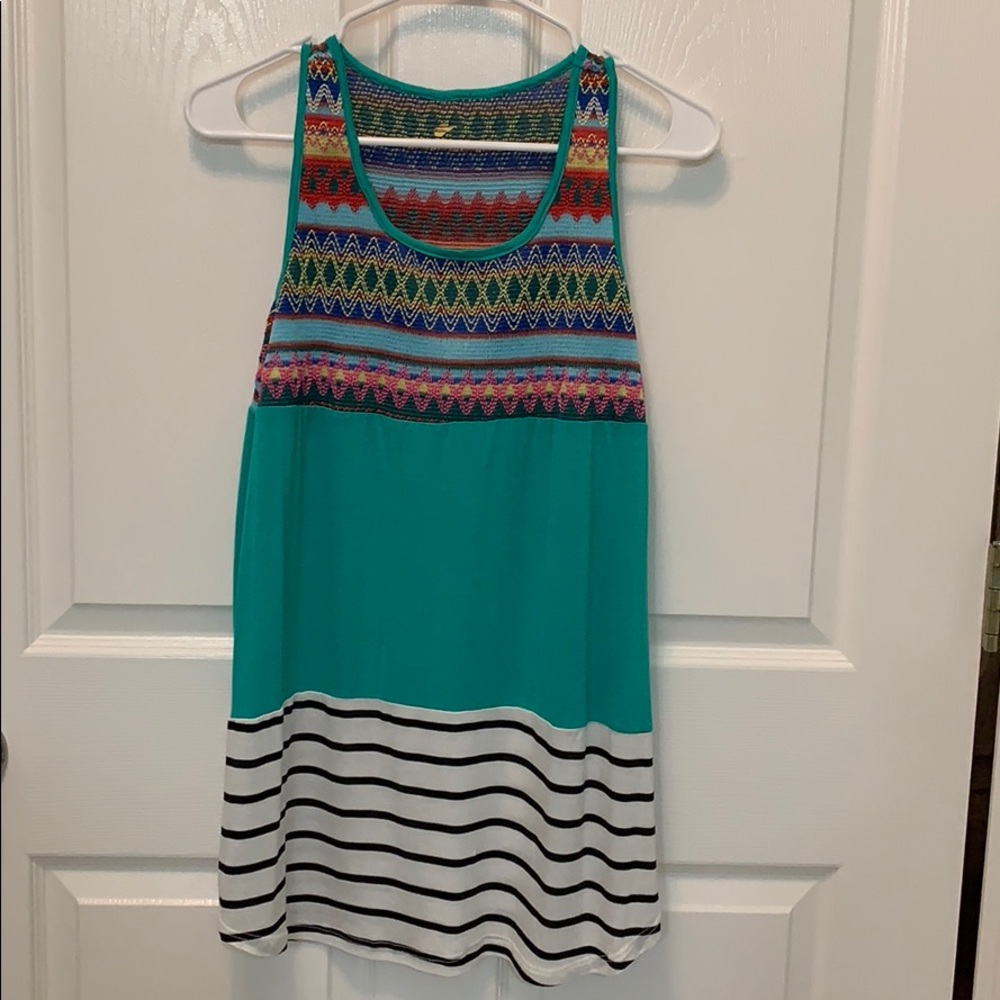Woven/knit tank